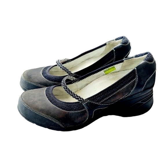 Ahnu Mary Jane Comfort Shoe Size 9 Black Slip On Wedge Vibram Sole Arch Support - Picture 11 of 16